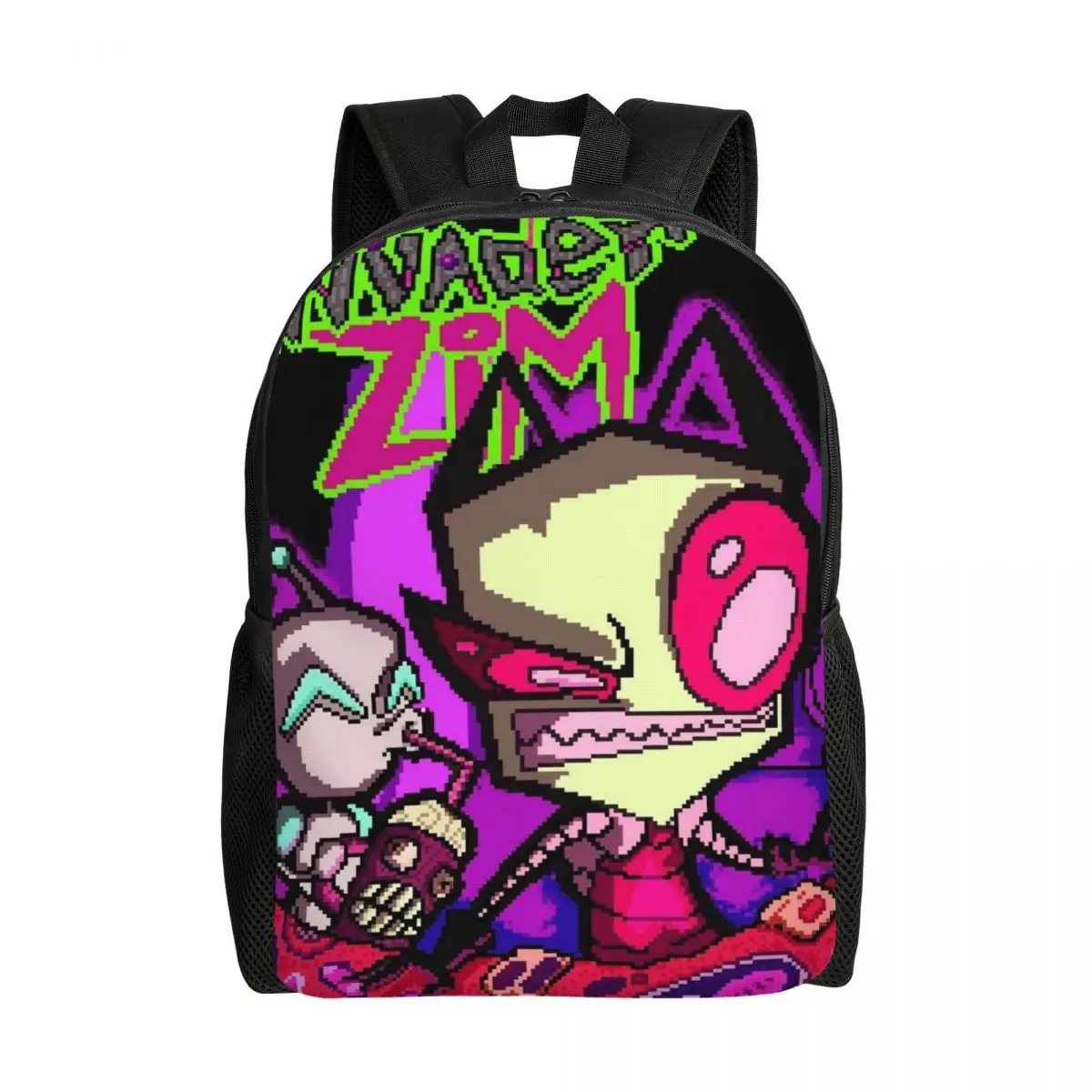 

Пользовательский рюкзак I-Invader Z-Zim с героями мультфильмов для женщин и мужчин, школьный рюкзак для студентов колледжа, подходит для 15-дюймовых сумок для ноутбуков