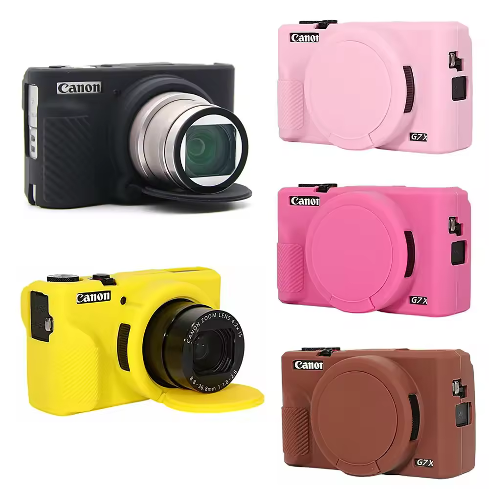 כיסוי סיליקון רך למצלמה עבור Canon G7XII G7X II G7X Mark 2 G7X2 G7X3 G7XIII גוף גומי נרתיק תיק עם מגן עדשה