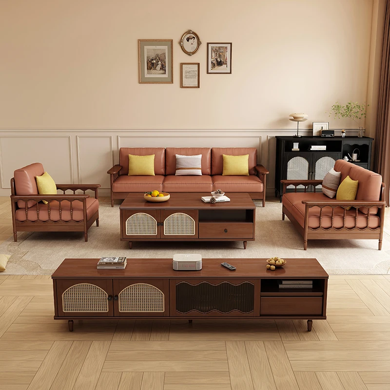 

#Nordic Simple and Modern Design of the Size of the Living Room Furniture Combination Set Solid Wood Sofa