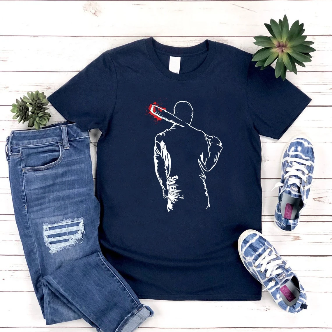 Negan Lucille T Shirt The Walking Dead Unisex T-Shirt Graphic T Shirts Men Short Sleeve Tshirts Cool Casual Streetwear Tops Tee