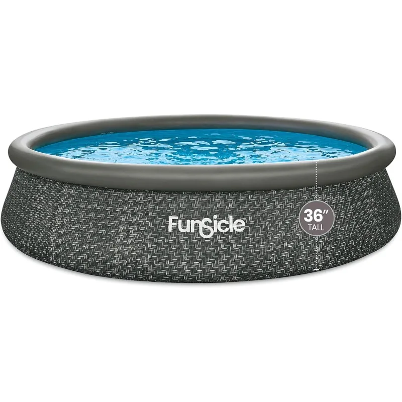 Funsicle 14' x 36" Quickset Swimming Pool Inflatable Above Ground Ring Top Outdoor Pool Set with Filter Pump and Cartridge