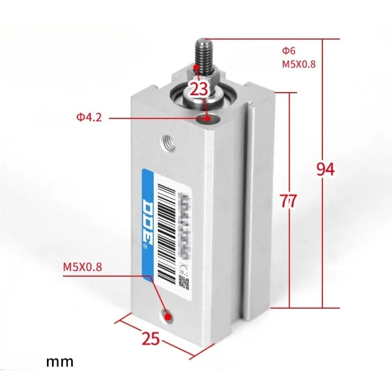 

SDA external thread thin cylinder small mini pneumatic collection