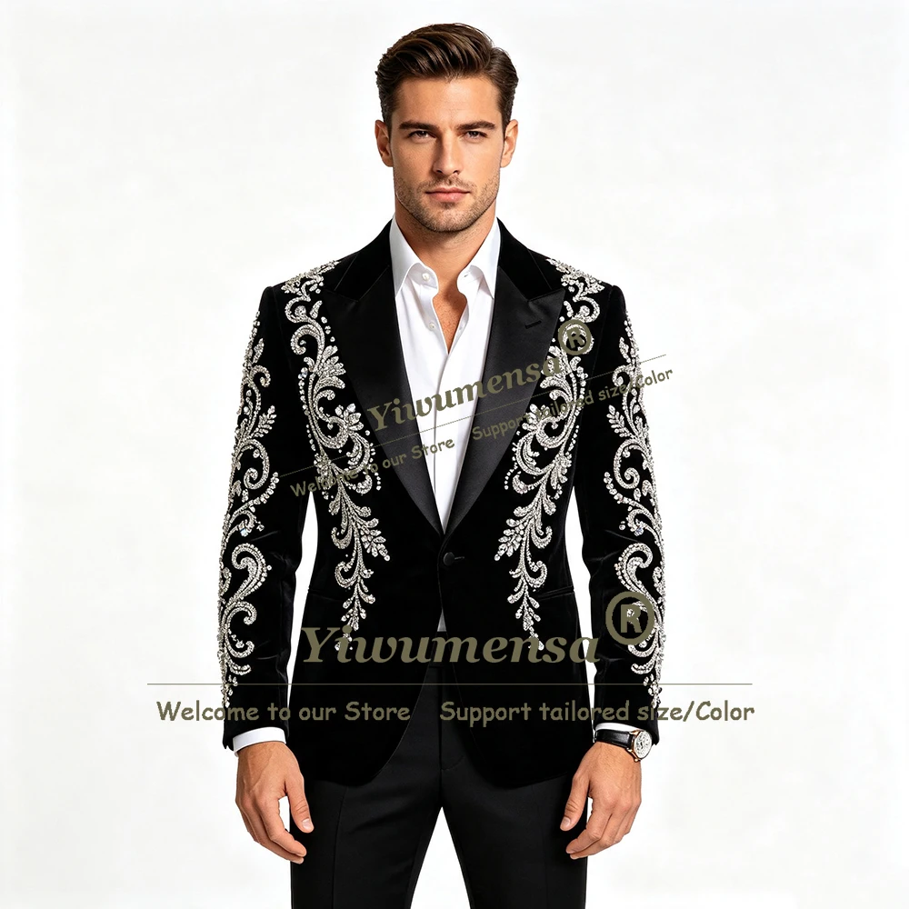 Mens Grooming Kit Luxury - Luxury Velvet Men's Suit Set Diamond