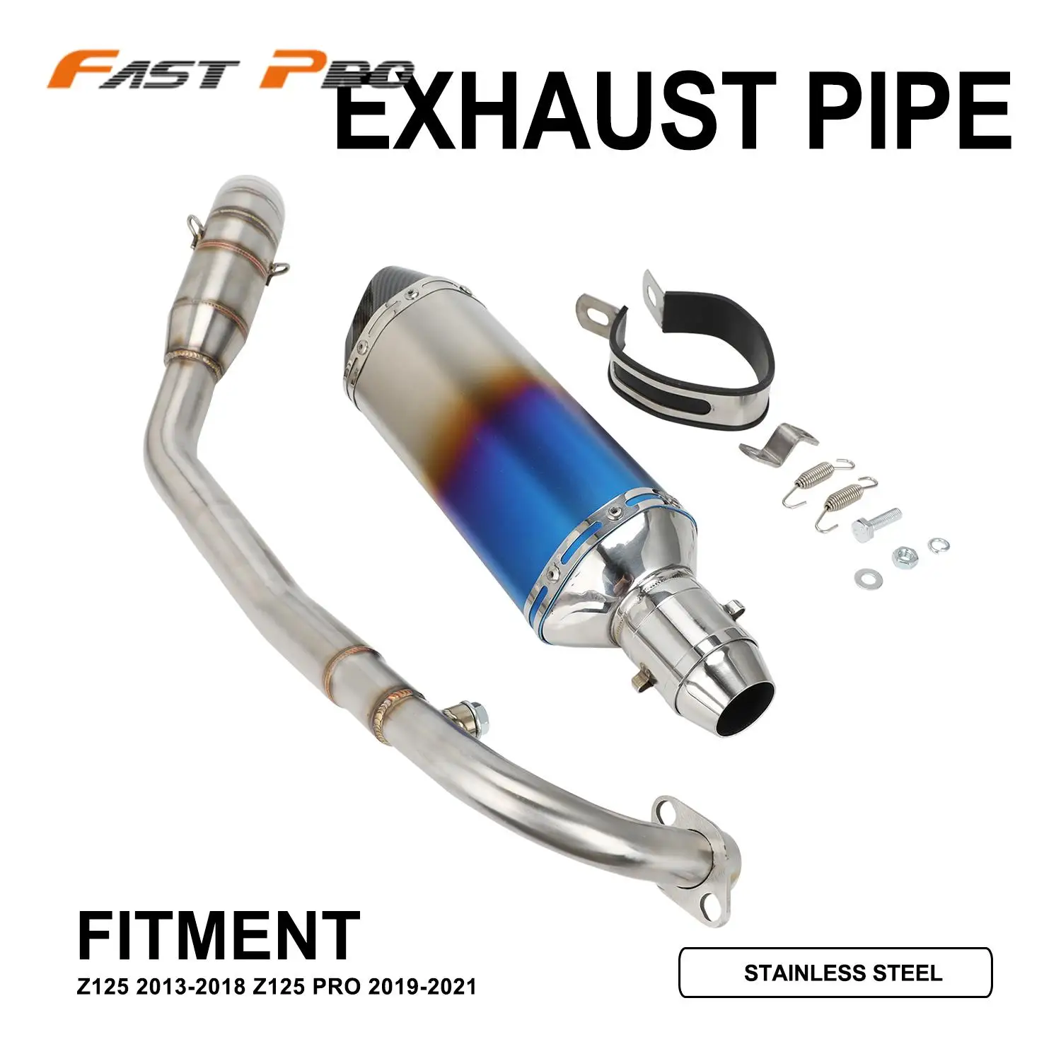 Exhaust Pipe 51mm Escape-Pipe Full System Motorcycle Accessories For Z125 Z 125 Z125 PRO 2013-2021 Stainless Steel