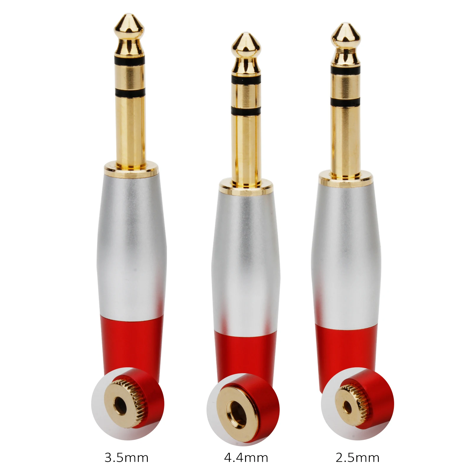 1piece High-end 6.35mm 1/4 Male to 2.5/3.5/4.4mm Female Connector Stereo Headphone Adapter Audio Jack Adapter for Aux Cable