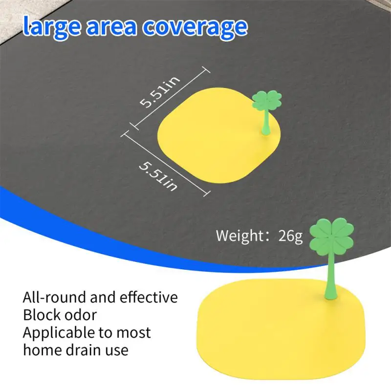 Floor Sink Filter Cute Bean Sprouts Shape Silicone Sewer Deodorant Cover Shower Drain Anti-Smell Cover Insect-Proof Bathtub Plug