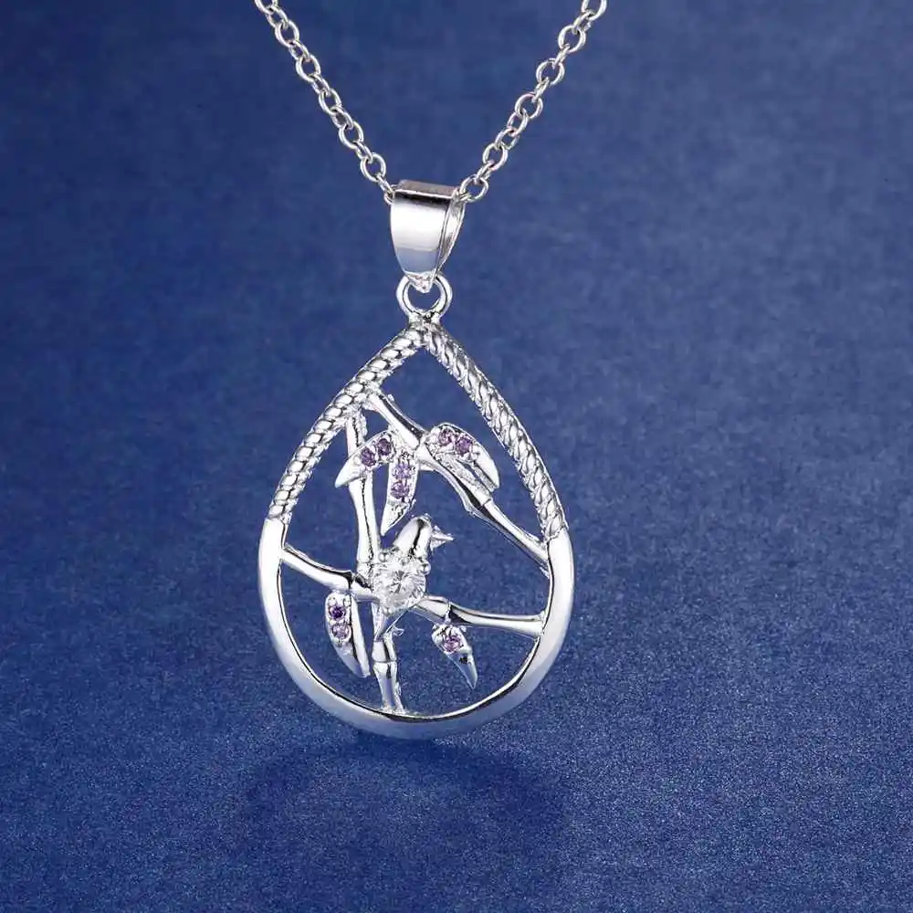 Neue Halskette aus 925er Sterlingsilber mit 5A-Zirkon-Blätter-Anhänger für Damen, hochwertiger Hochzeits- und Verlobungsschmuck, modisches Urlaubsgeschenk
