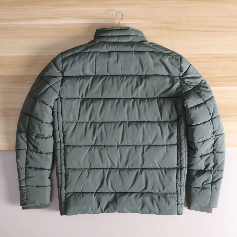 Jaet de algodón Thiened para hombres cuello alto viajero a prueba de viento Otoño Invierno Faion Ci Sle Stand Fit calidez urbana