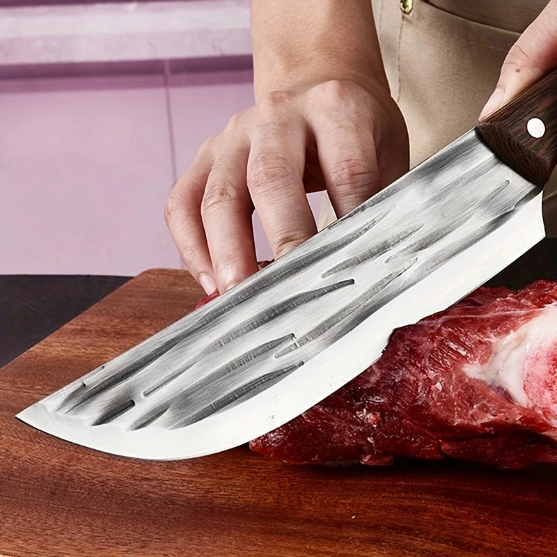 Kitchen Meat Cleaver Forged Chef Knife Fish Cutting Boning Slicing Full Tang Wood Handle Butcher Knife Kitchen Cutter Tools