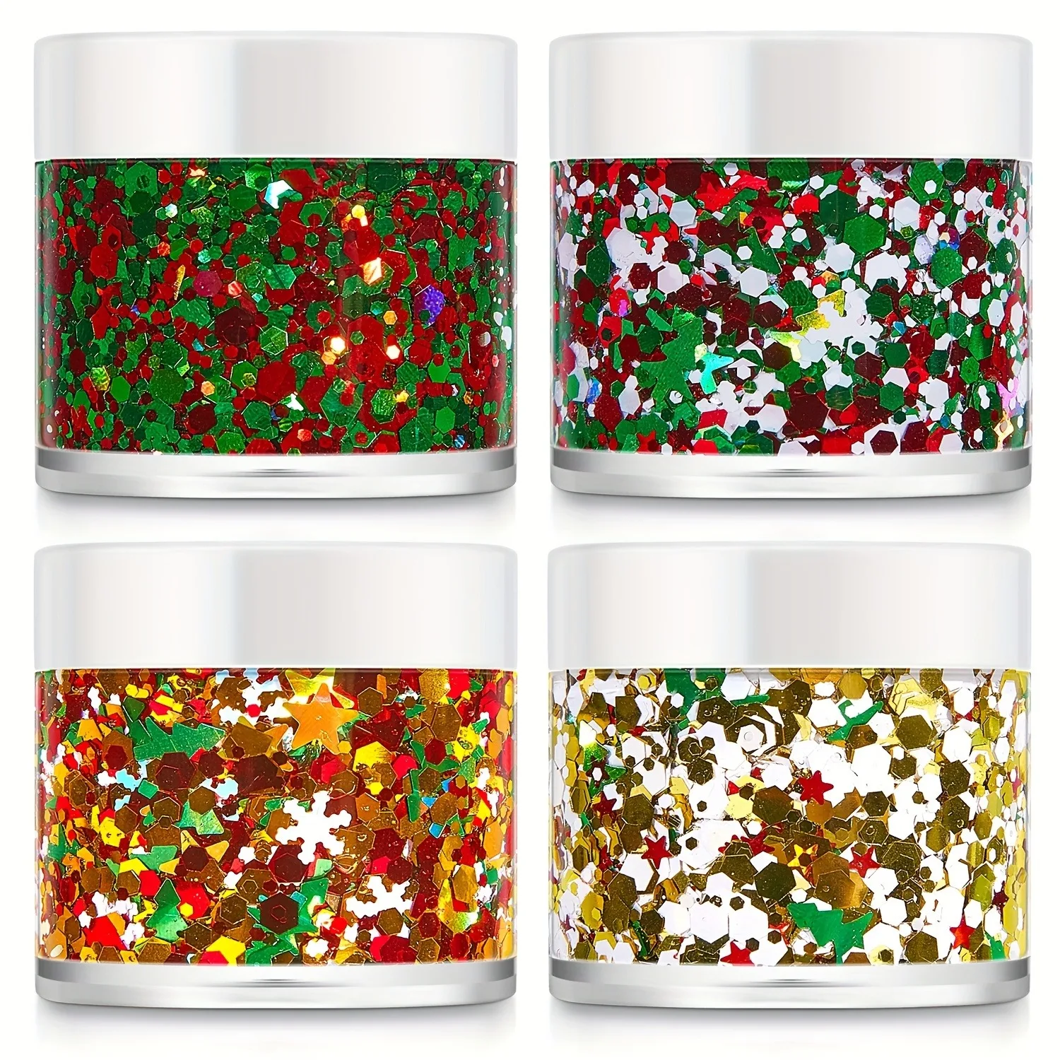 Multicolor Star-Shaped Body Glitter Gel - Sparkling Eye Shadow, Face & Body Highlighter for Festivals, Xmas, Stage Performances