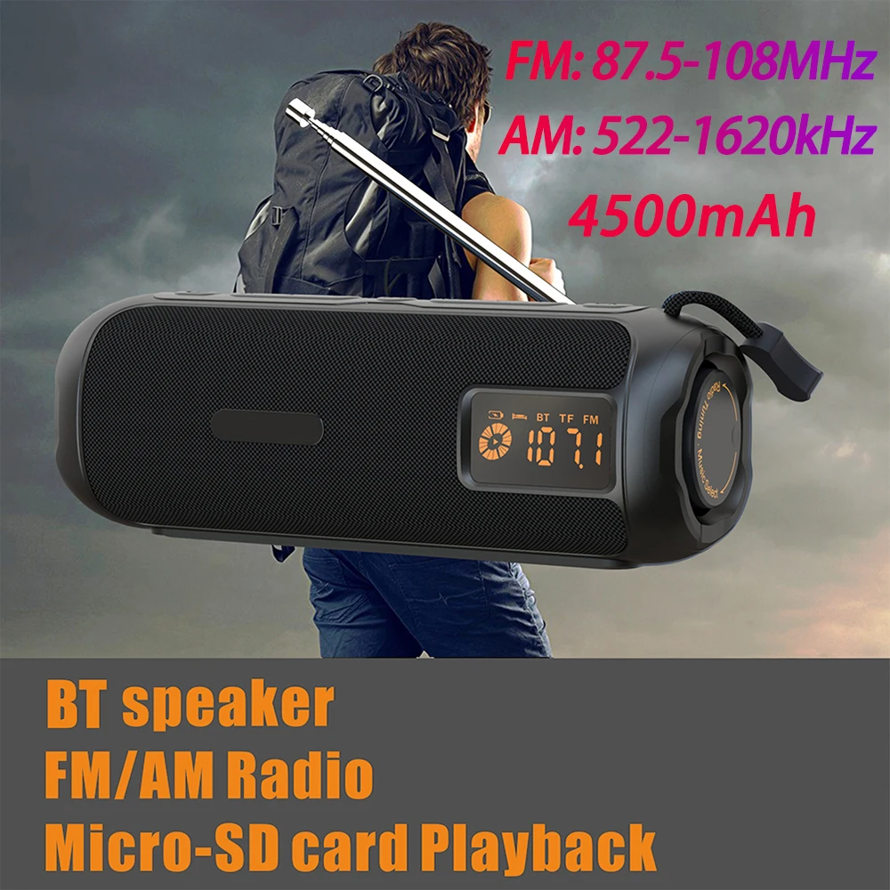 

Портативное радио с динамиком BT и поддержкой TF-карты, перезаряжаемое радио для домашней кухни на открытом воздухе