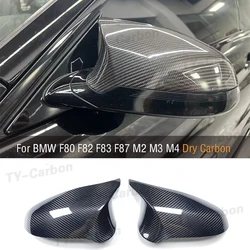 For BMW F82 F83 M3 M4 M2 F87 Competition Real Dry Carbon Fiber Rear SideView Mirror Cover Caps Add On LHD&RHD 2014-2019