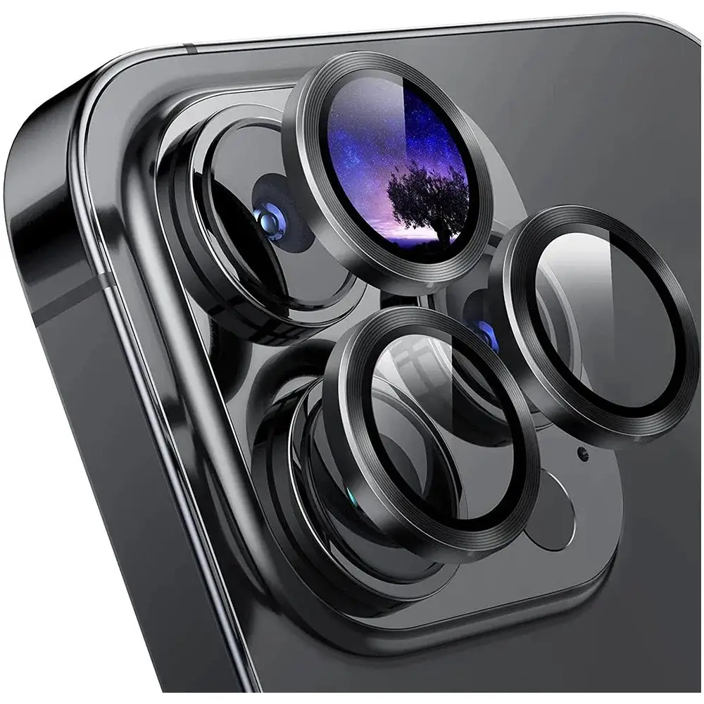 Protetor de Lente de Câmera (2-3 Peças) para iPhone 14 15 16 17 Pro Max Plus 14Pro 16Pro 15Plus - Película Protetora de Vidro Ziai