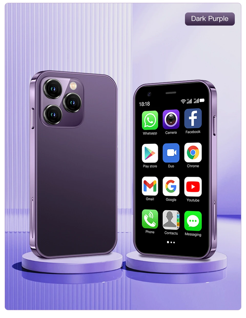 SOYES XS15 3G Mini Smartphone MTK 3.0inch 2GB RAM 16GB ROM Dual SIM Card 2MP 900mAh WCDMA Android Pocket Small CellPhone