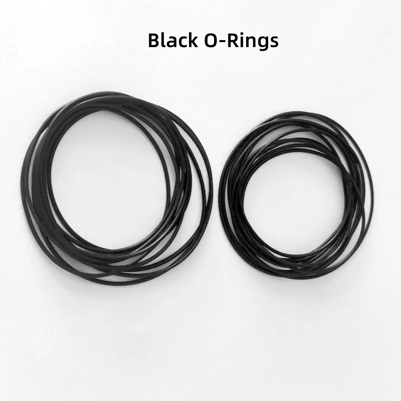 0.8mm 0.9mm Thickness Black O-Ring Gaskets Rubber Sealing Rings for Watch Back Cover，Mixed Size Set