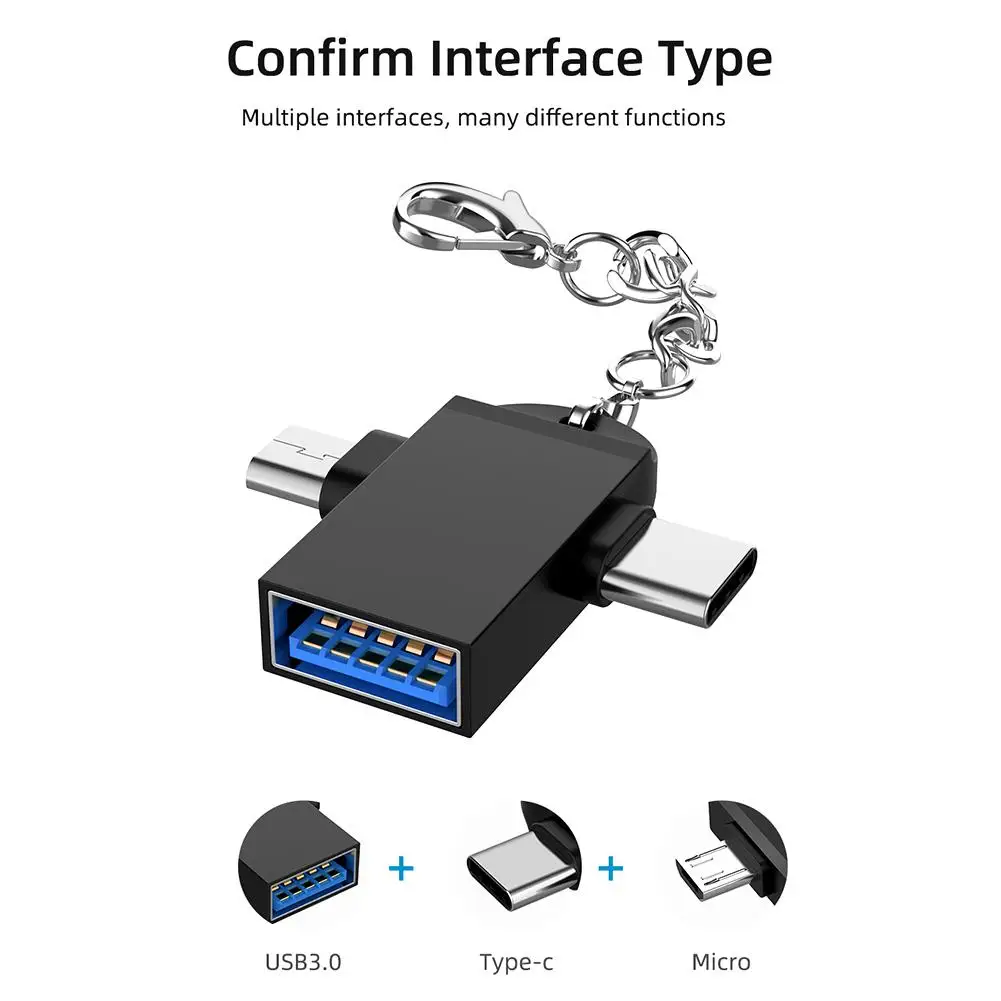 2 In 1 Android OTG Adapter  USB 3.0 Female To Micro Mobile Phone Adapter Usb Connector Multi-Funct Type C To USB Connector