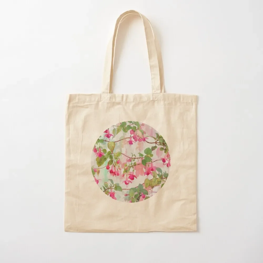 

Rainbow Fuchsia Floral Pattern Tote Bag Gift bag Canvas bag hand Cloth bags