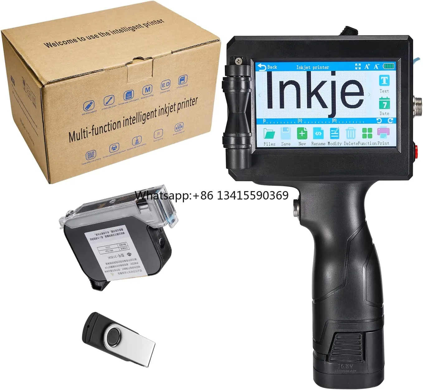 

Portable Expiry Date Logo Large Character Handheld Mobile Mini Solvent Color Screen Inkjet Coding Machine Printer