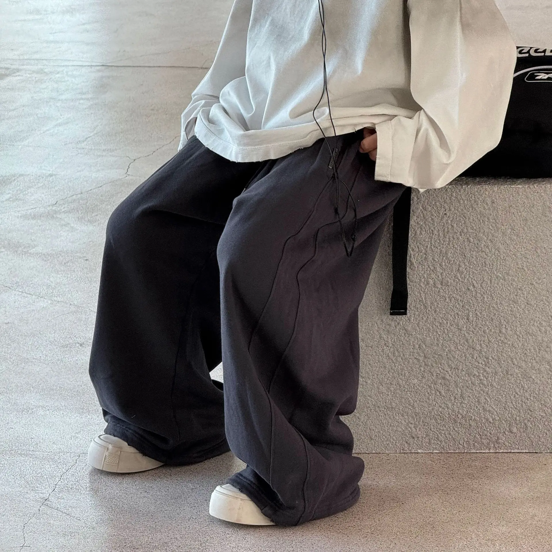 Kinder Kleidung Jungen Mode Einfarbig Einfache Lose Jogginghose 2025, Herbst Neue Stil Jungen Koreanischen Stil Beiläufige Breite Bein Hosen