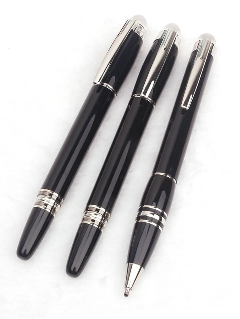 Limited Edition MB Black Resin Chessboard Crystal Star Rollerball Gel Ballpoint Pen Unique Design Office Series Code NDL33966L