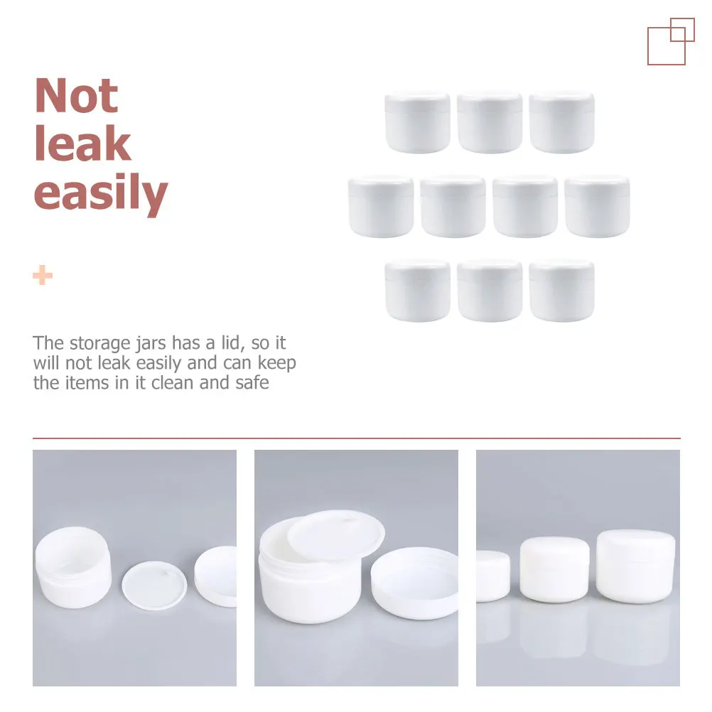 

10 Pcs Face Cream Box Plastic Boxes for Lotions and Makeup Round Travel Containers Creams