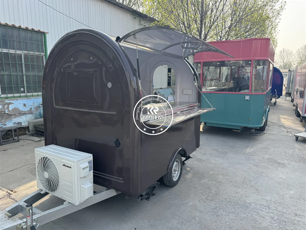 Rimorchio per caffè da strada Cucina mobile Concessione Carrello per alimenti Snack Pizza Gelato Chiosco Carrello per alimenti con attrezzature per la ristorazione