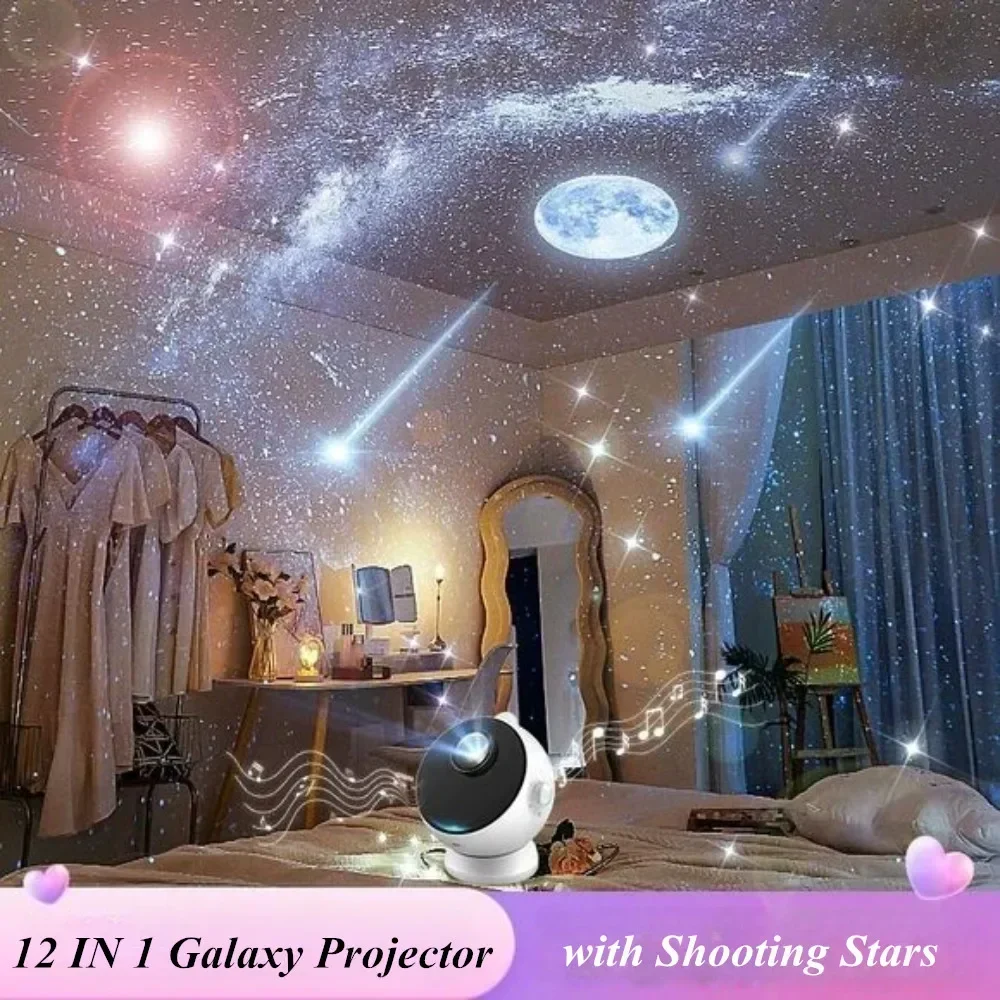 Christmas  LED Star Night Lights Bluetooth Galaxy Projector Rotate Planetarium Starry Sky Projector Night Lamp Kids Room Decor