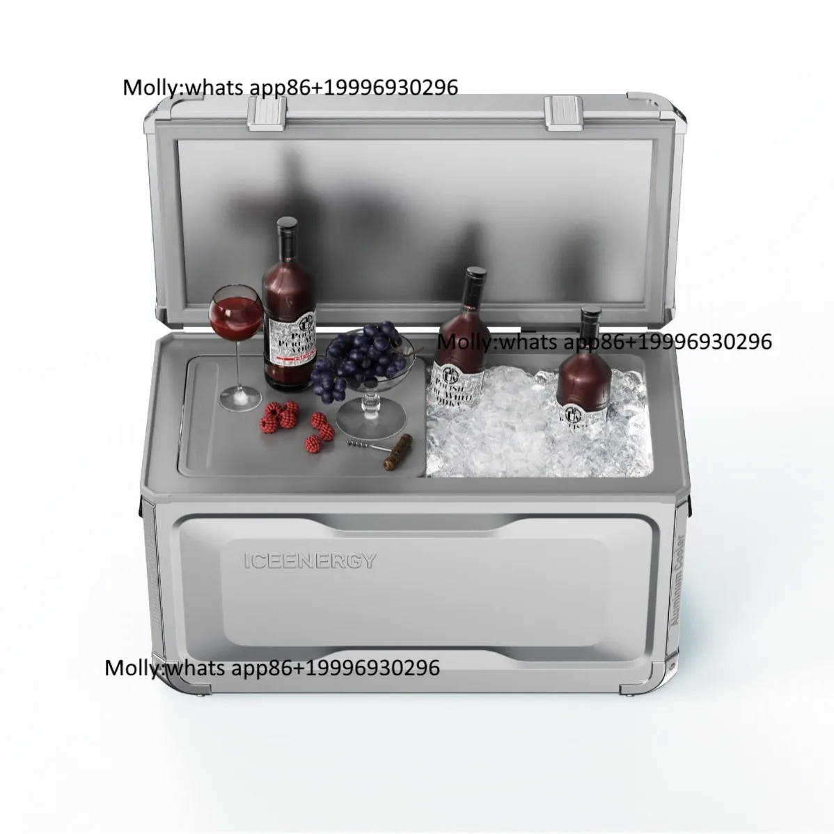Cooler All-Aluminum Car Refrigerator, Smart Magnetic Induction, Dual Temperature Zone, Energy-Saving Deep Cooler Box