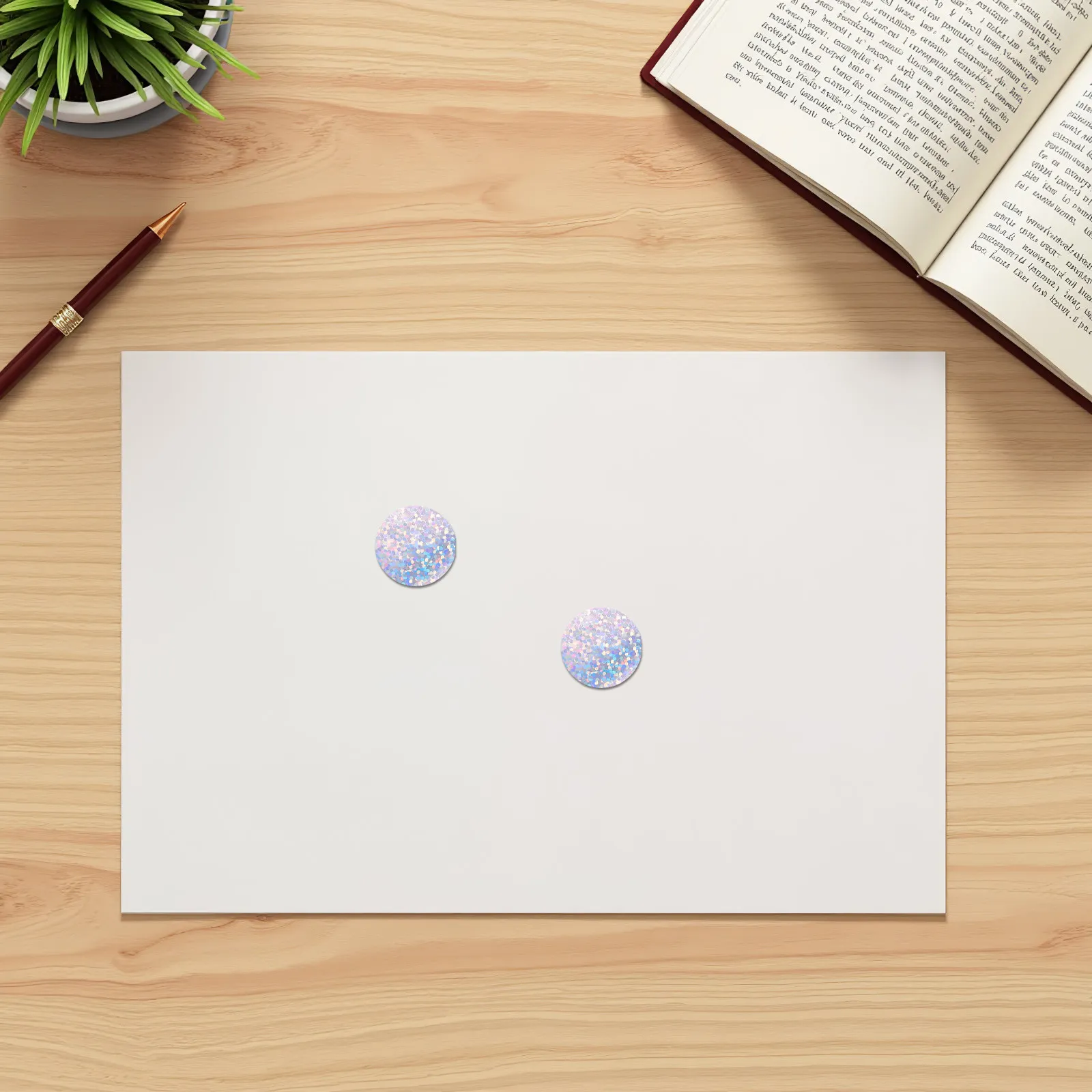 

5 Rolls Weather Resistant Holographic Thank You Sticker Rolls 1 Inch Round Self Adhesive Seals for Commercial Packaging Present