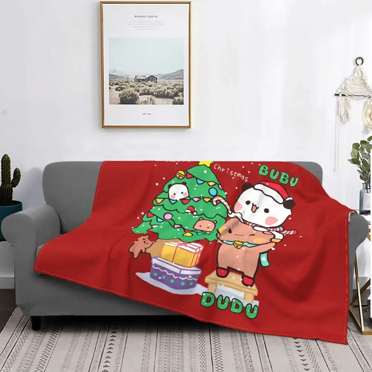 

Bubu Dudu Xmas Christmas Blanket Flannel Printed Portable Lightweight Thin Throw Blankets for Bedding Bedroom Quilt