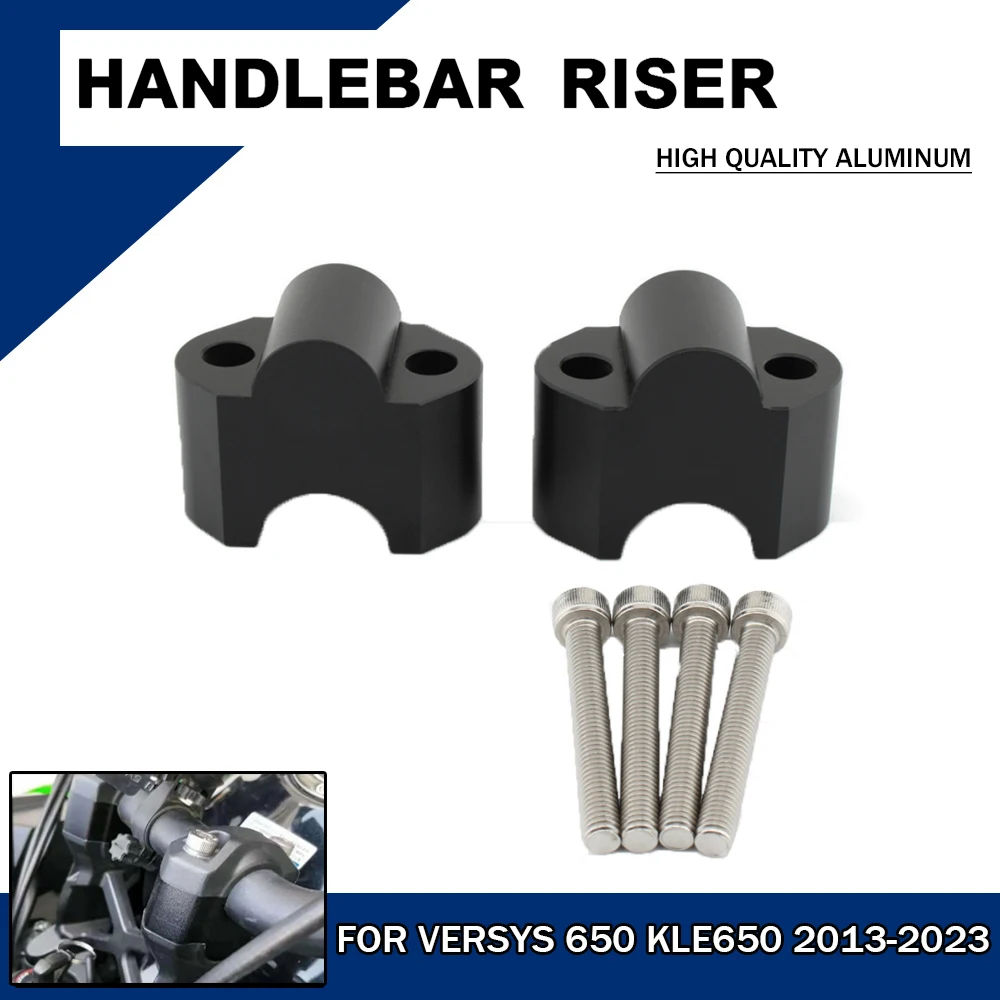 Motorcycle Handlebar Riser For Kawasaki Versys 650 Handle Bar Lifting Clamp Backs Kits For Versys650 KLE 650 2013-2021 2022 2023