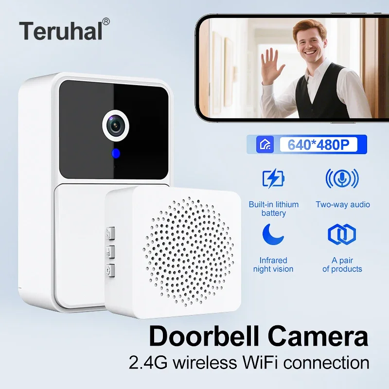 

Дверной звонок, видео, низкая мощность, 2,4G, Wi-Fi, аккумуляторная модель, дверной звонок, ночное видение, HD, интеллектуальная безопасность, 1, домашний домофон