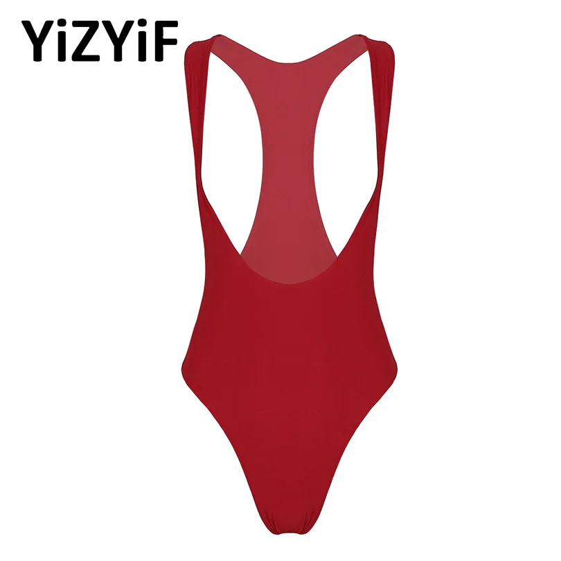 

Women One Piece Swimsuit Sexy Open Chest Swimwear Solid Sleeveless High Cut Bathing Suits Beach Wear Swim Leotard Bodysuit Thong