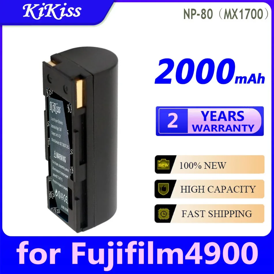 2000mAh KiKiss Powerful Battery NP-80 (MX1700) for Fujifilm Fuji FinePix 4900 4800 for Zoom MX-1700 MX-2700 MX-2900 MX-4800 R-D1