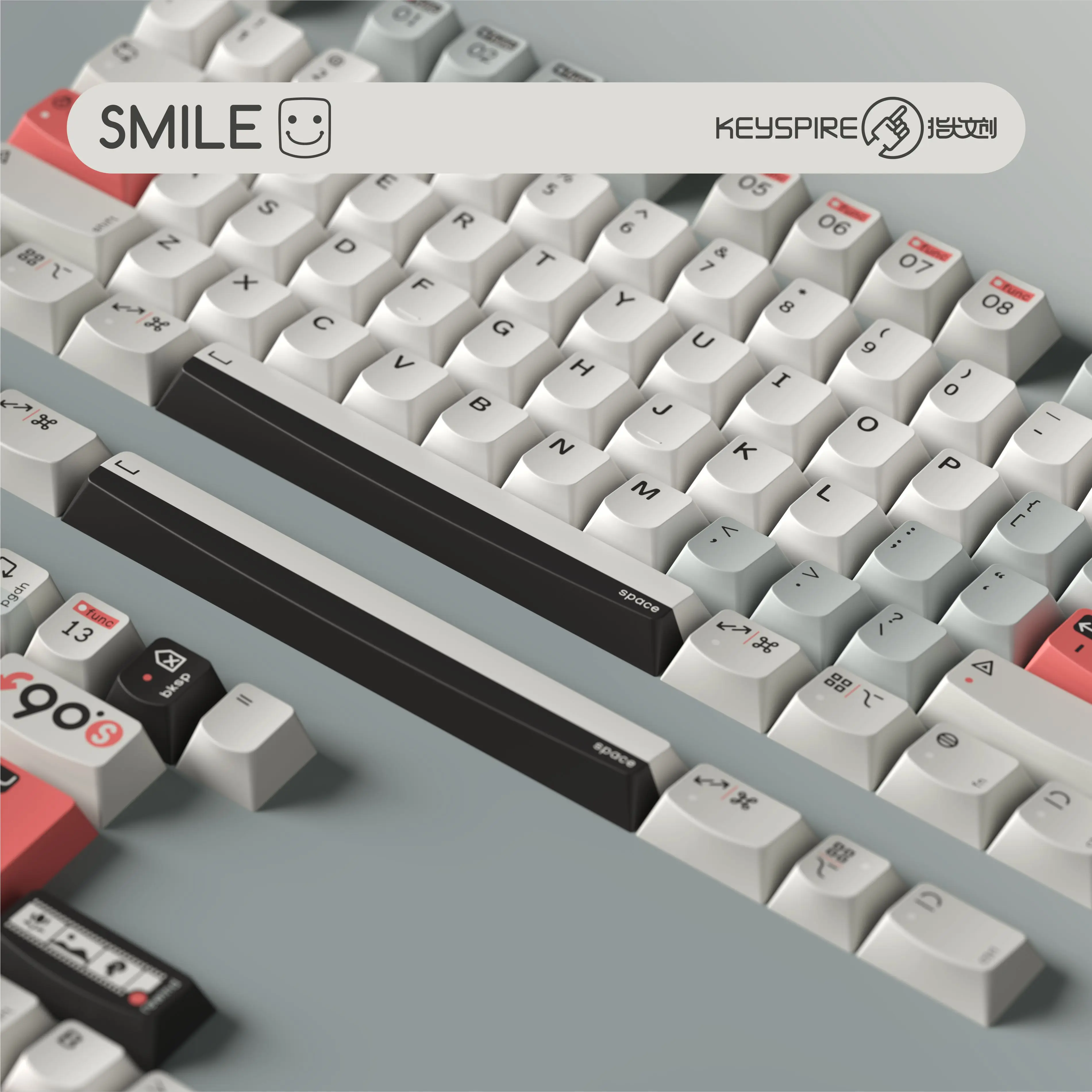 Turn 90° Themed Keycaps Retro Feel Cherry Pbt Gray And White Keycaps L Enter Key 2.25/2.75U/7U Space Bar