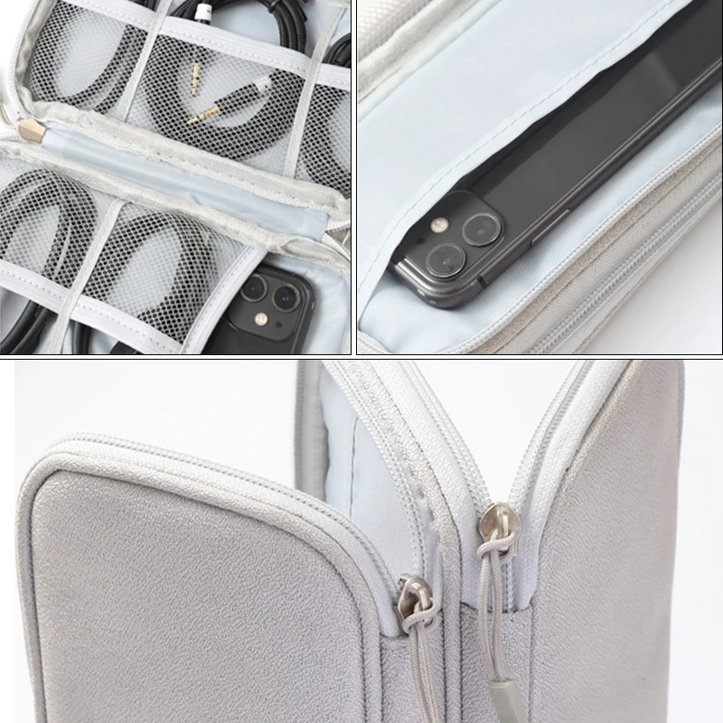 Car Digital Storage Bag USB Data Cable Organizer Accessories For Citroen C4 C3 C5 C1 C2 VTS Berlingo Celysee Xsara Picasso - view 5