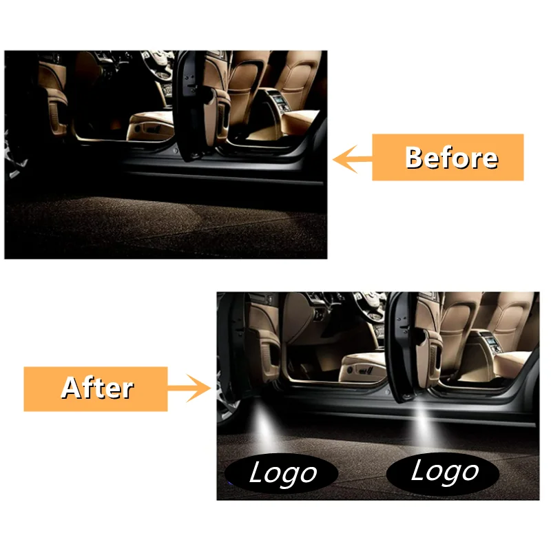 2PCS LED Door Welcome Light Ghost Shadow Logo Lamp For Nissan Patrol Y62 Armada 2013 2014 2015 2016 2017 2018 Car Accessories