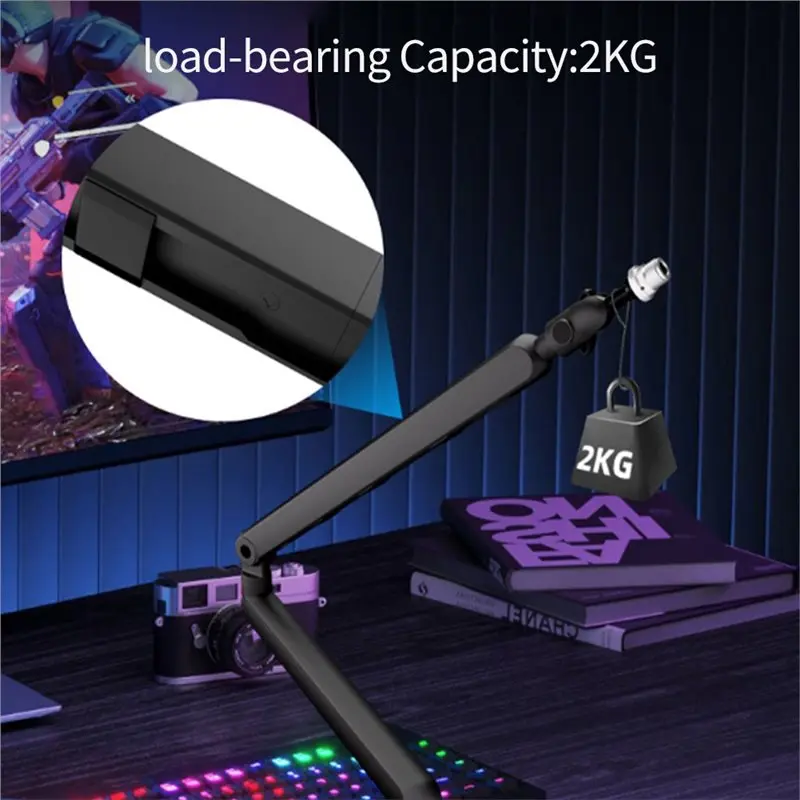 X12A-Microphone Boom Arm, Adjustable Low Profile Mic Arm With Desk Mount