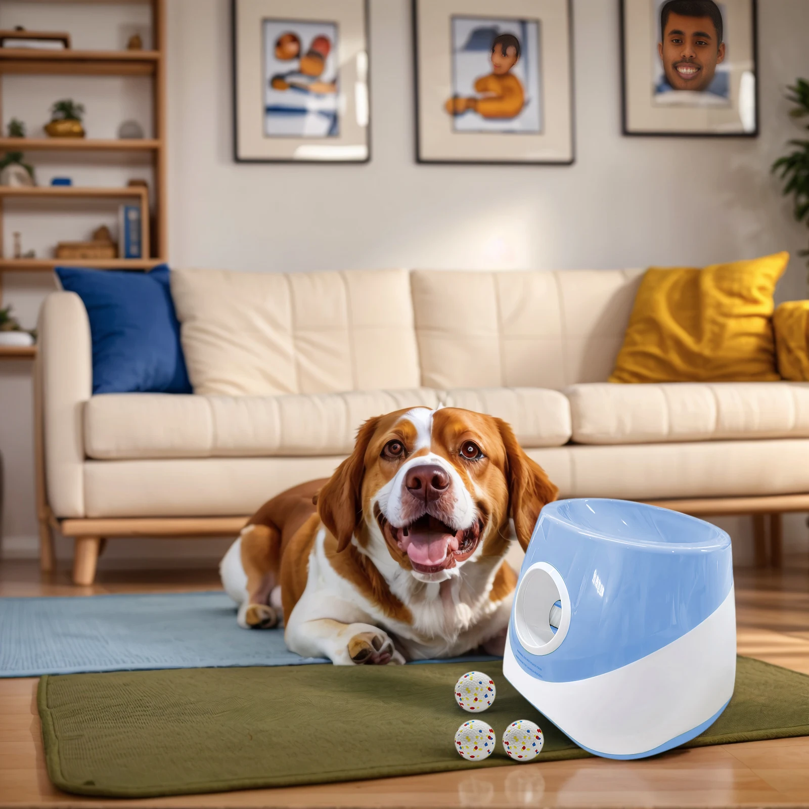 

Интерактивная автоматическая пусковая установка для мячей с 3 теннисными мячами, машина для метания мячей для собак, подходит для средних и маленьких пород.