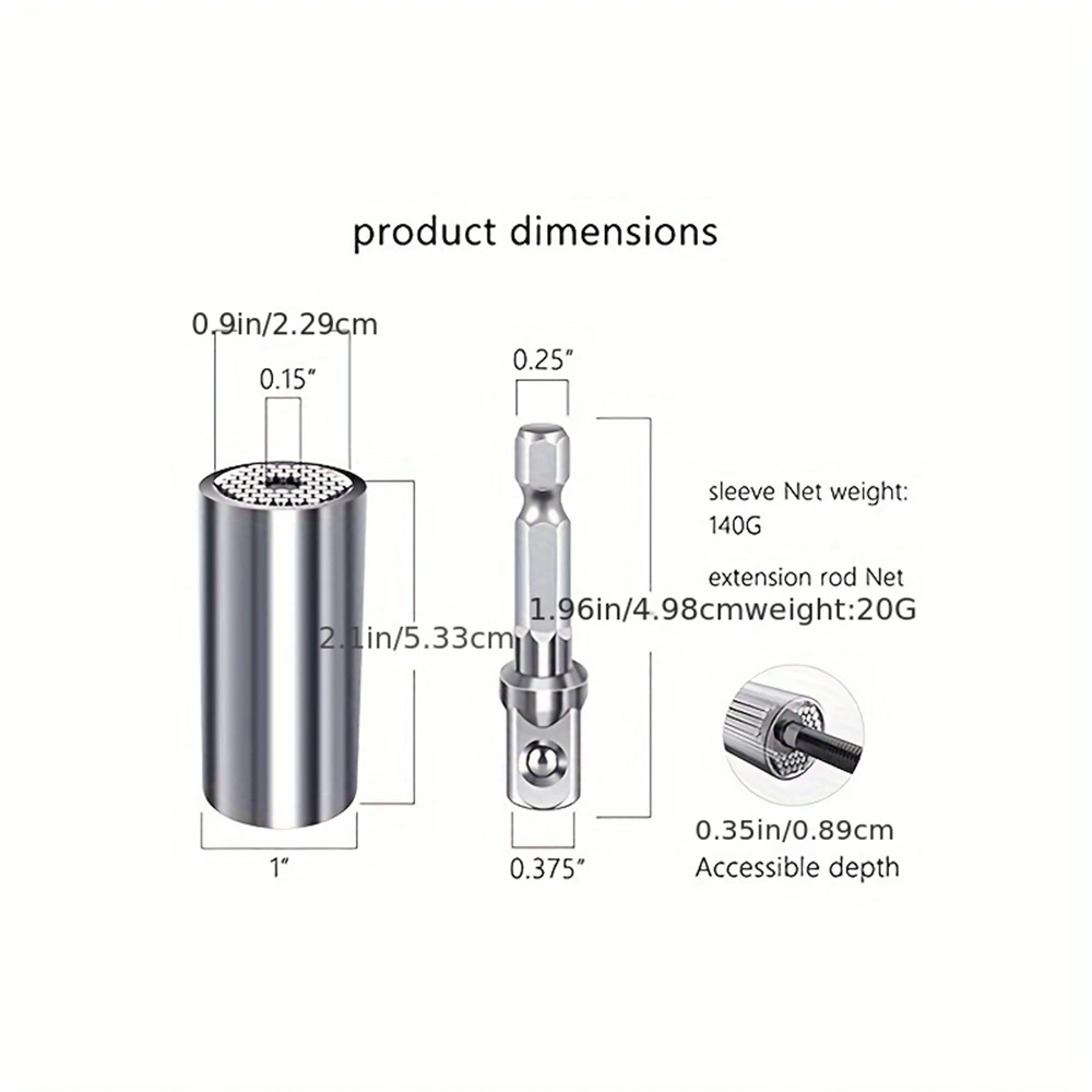 7mm~19mm Multifunctional Universal Socket,with 3/8in Rod,2pcs/set,Magic Ratchet Professional Socket Wrench,Auto Repair Tool Set view 2