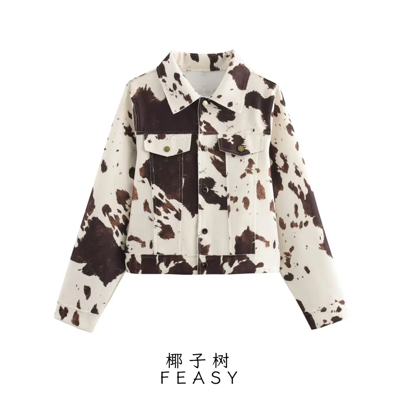 

Женское повседневное твидовое пальто с принтом, осенне-зимняя модная уличная одежда в европейском и американском стиле