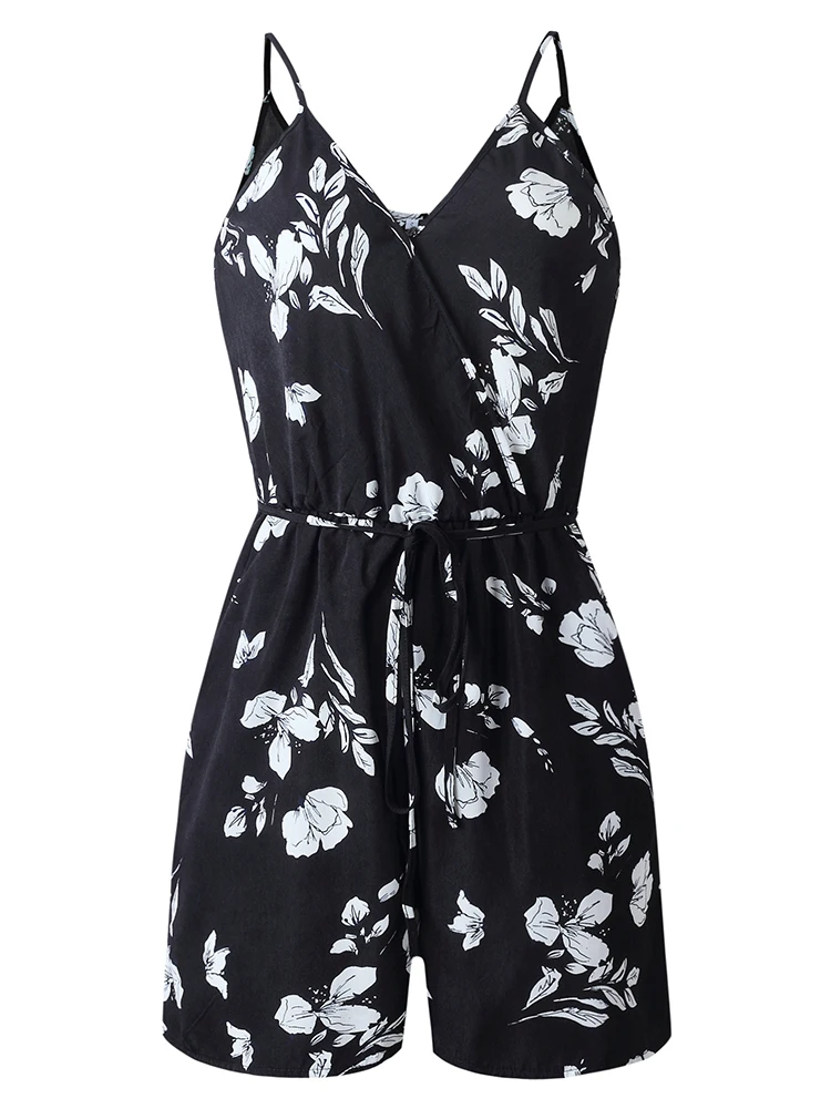 Combinaison à lacets imprimée v-ne, pantalons décontractés pour femmes, taille l, longueur ort, autre matériau 00%