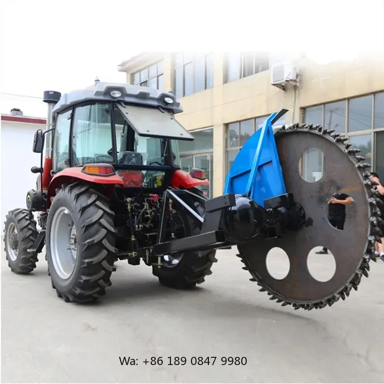 【Hot】Multi-functional Concrete Trenching Machine Tractor Disc Type Trencher digging Trencher for Sale