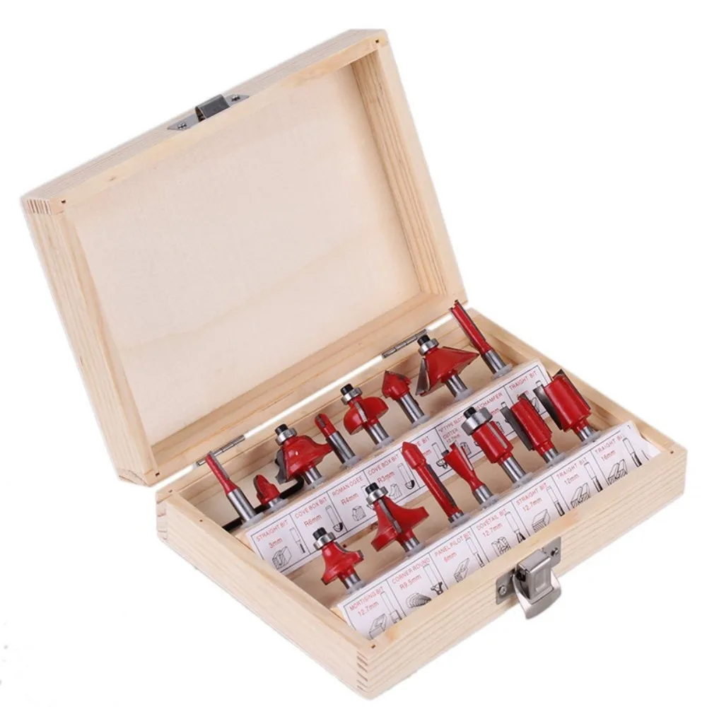 

Multi Sizes Wood Milling Cutter Kit Composite Grooving Molding Bit for Household Wood Carving Trimming Work
