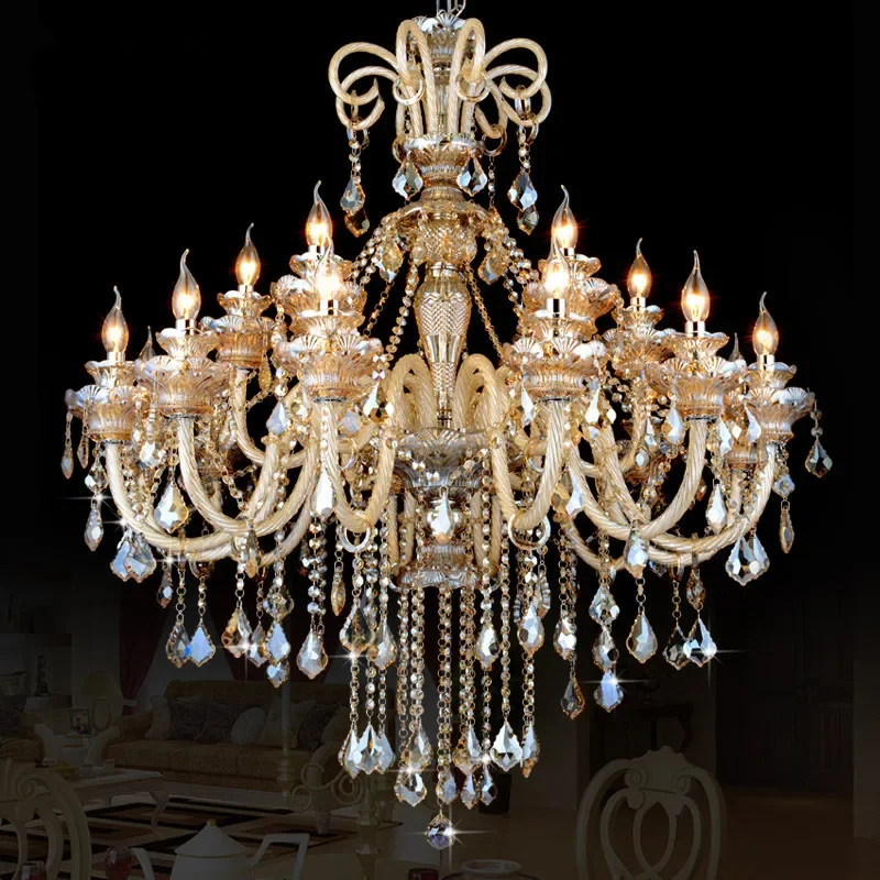 Cognac crystal chandelier l candle light atmospheric living room light