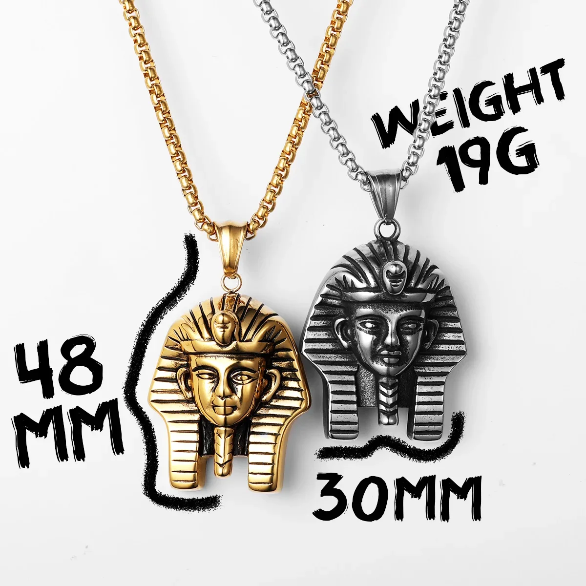 Egypt Pharaoh Sphinx Men Necklaces Stainless Steel Pendants Chains Women Jewelry Punk Rock Amulet Accessories Gifts Wholesale