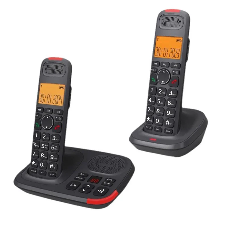 Landline Phones Handset Cordless Phone With Answering Machine Backlight Support 16 Languages For Office