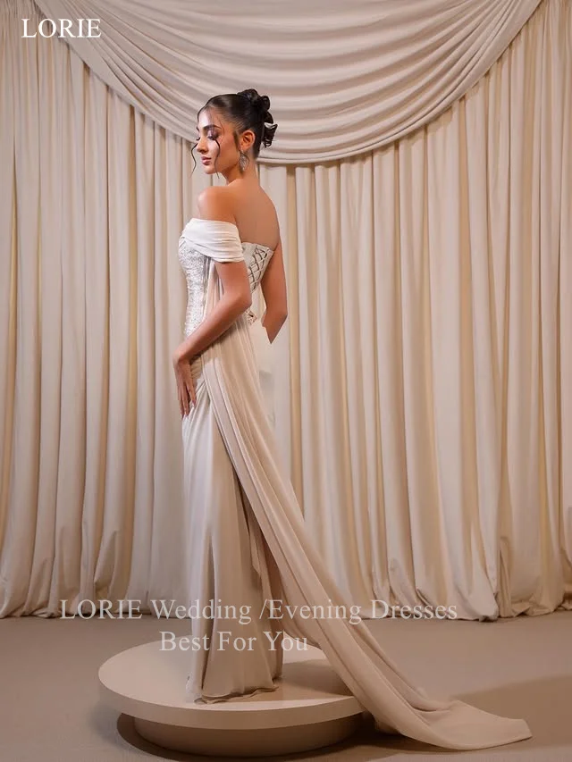 LORIE-vestidos de fiesta de satén rectos, elegantes, con cintas y pliegues, vestido de fiesta de noche con cordones, largo hasta el suelo, personalizado