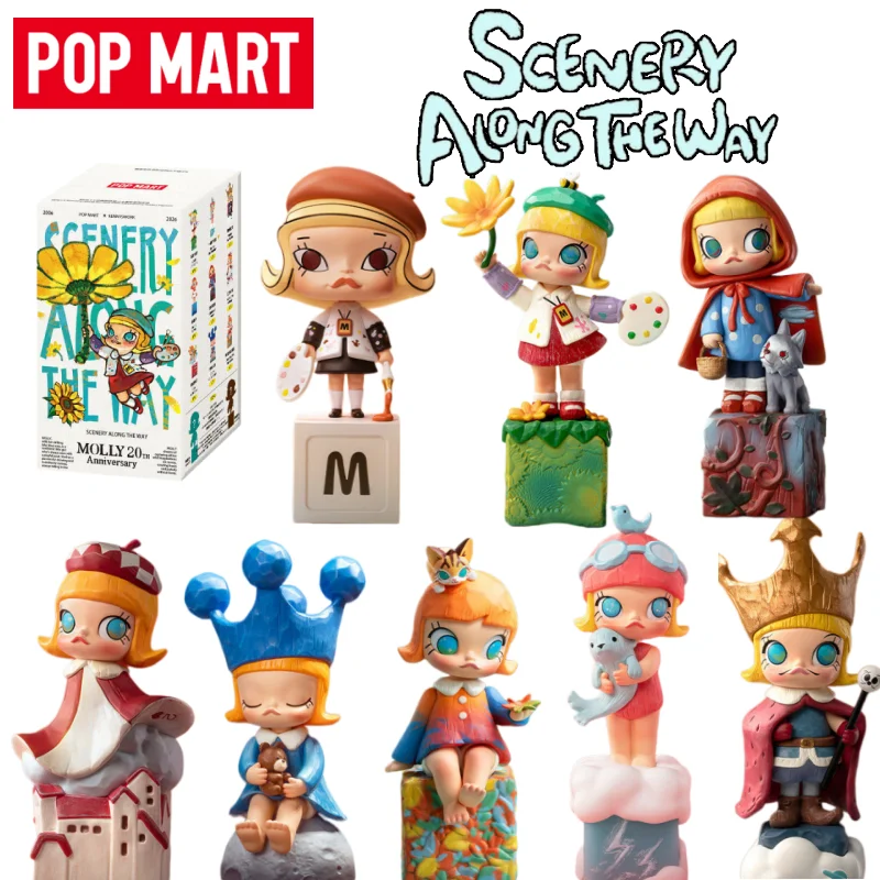

POP MART Molly 20th Anniversary Scenery Along The Way Series Blind Box Collectible Desktop Decoration Model Girl's Birthday Gift