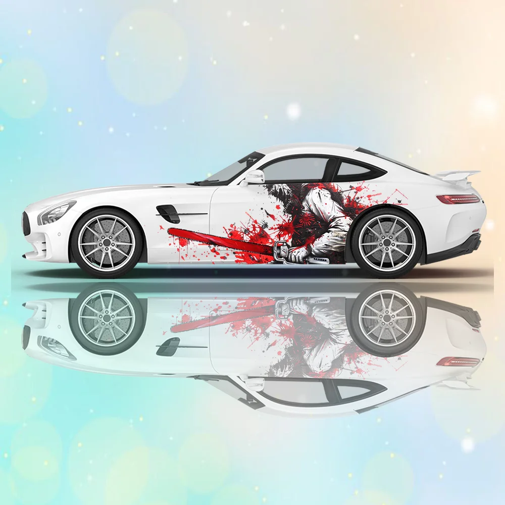 

Bloody Sawman Decal Car Sticker Full Body Floral Decoration Covering Scratches Protective Car Sticker Waterproof Car Vinyl Wraps